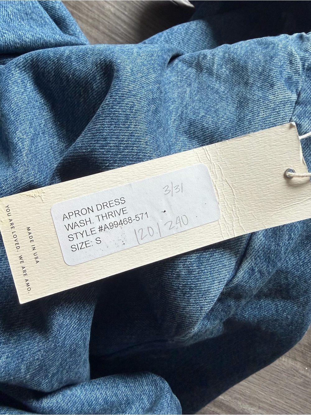 AMO Denim Apron Dress in Thrive S - Picture 7 of 10